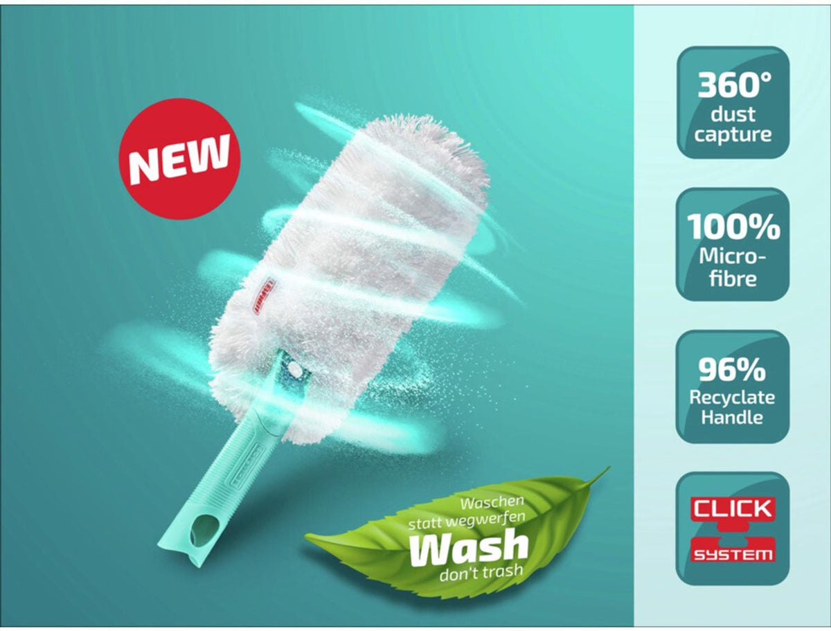 Piumino Leifheit Super Duster m - lavabile - 38 cm - flessibile - sistema a clic