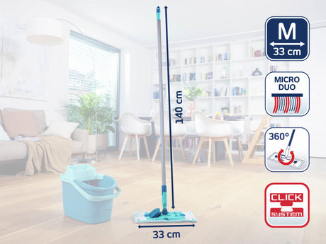 Lavapavimenti Leifheit powerclean m 33 cm con manico 140 cm