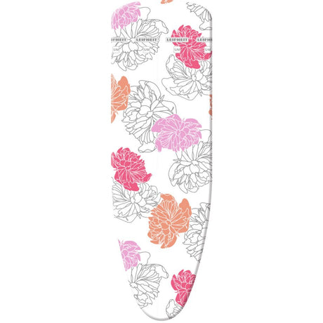 Fodera per asse da stiro Leifheit cotone comfort s m - superficie da stiro 125 x 40 cm - molton spessore 3 mm - rosa - bianco - arancione