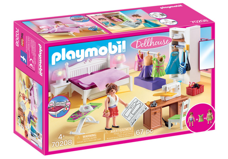 Camera da letto della casa delle bambole Playmobil con angolo di design della moda - 70208