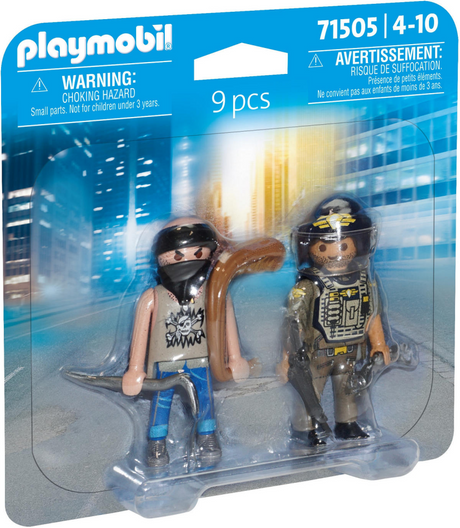 Playmobil 71505 Duopacks Unità di polizia tattica e bandito