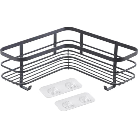 Supporto angolare per doccia Metaltex origin lava touch 25x25x13 cm nero opaco (sospeso senza forare)