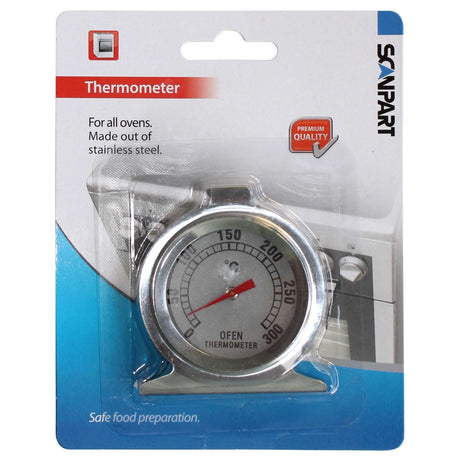 Termometro da forno Scanpart - adatto al forno - analogico - acciaio inossidabile - termometro da forno - termometro da cucina - indicatore di temperatura - da 0°C a +300°C