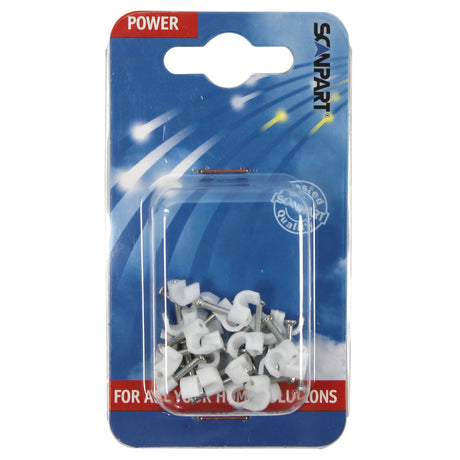 Clip per cavo Scanpart 5mm rotondi bianchi a25