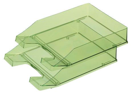 Vassoio per lettere Han - classico - 255 x 348 x 65 mm - verde trasparente - impilabile - ha-1026-x-27