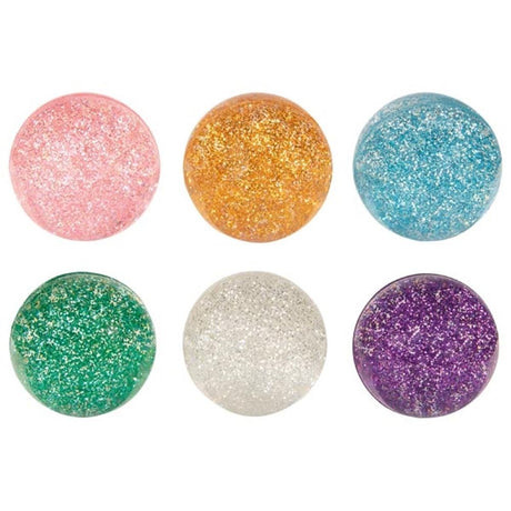 Palla rimbalzante glitterata. 4,9 cm. 6 colori