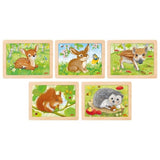Puzzle sugli animali della foresta. 5 assortiti 24 pezzi p