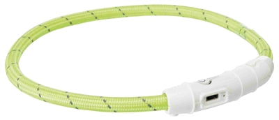 Trixie collare per cani luminoso flash USB TPU nylon verde