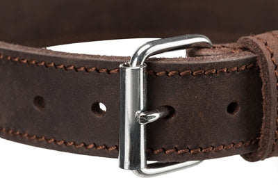 Trixie collare per cani rustico in pelle grassa marrone scuro