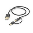 Cavo micro USB Hama 2in1 con adattatore USB Type-C 1 m nero