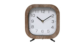 Table clock ibud 21x6x23cm brown white