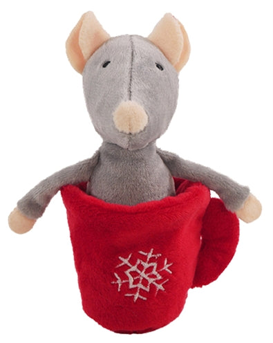 Topo in palissandro in peluche con tazza da tè