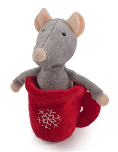 Topo in palissandro in peluche con tazza da tè