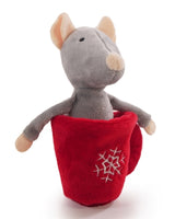 Topo in palissandro in peluche con tazza da tè
