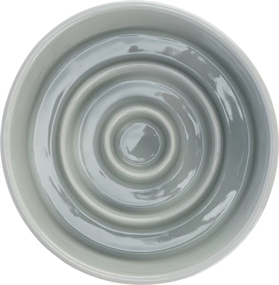 Trixie ciotola per cibo ad alimentazione lenta in ceramica grigio blu