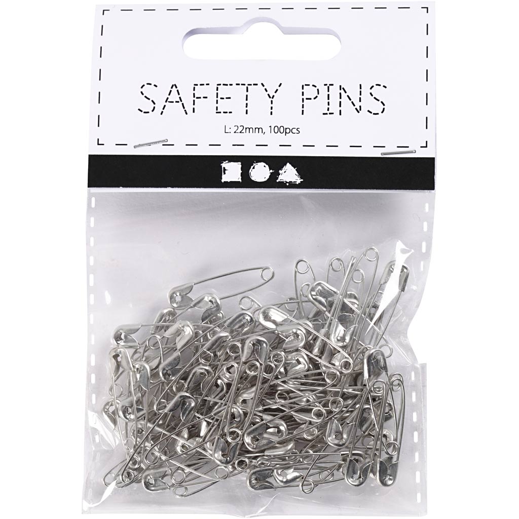 Pins di sicurezza della Creative Company Silver, 100 °.