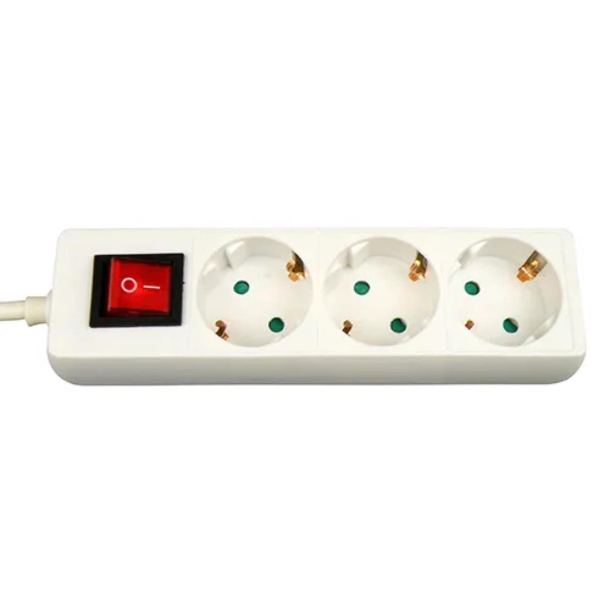 Multipresa 3x 1,5m + ra con interruttore bianco