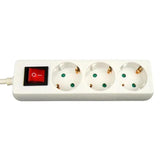 Multipresa 3x 1,5m + ra con interruttore bianco