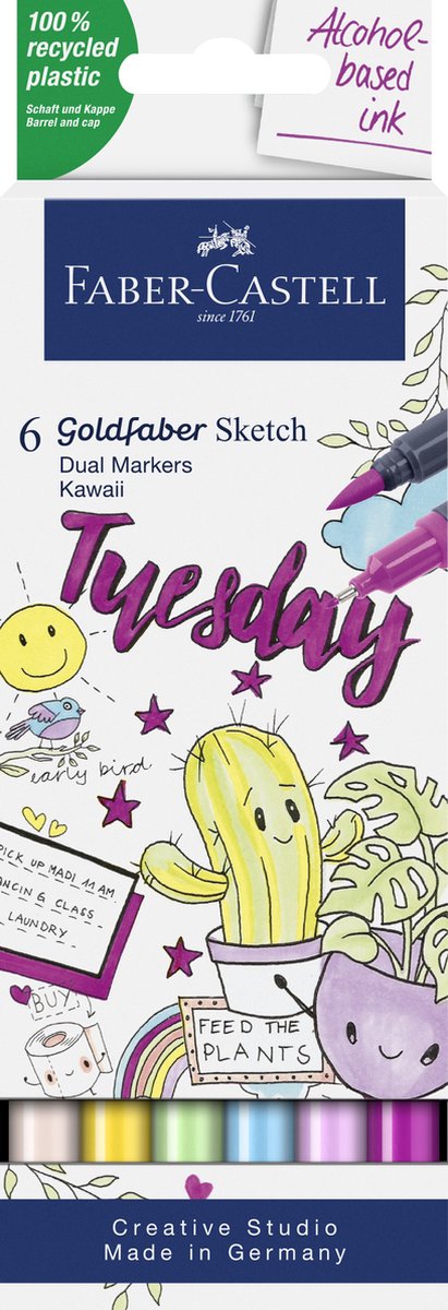 Sketchmarker Faber-castell - goldfaber - set kawaii - 6 colori - fc-164811