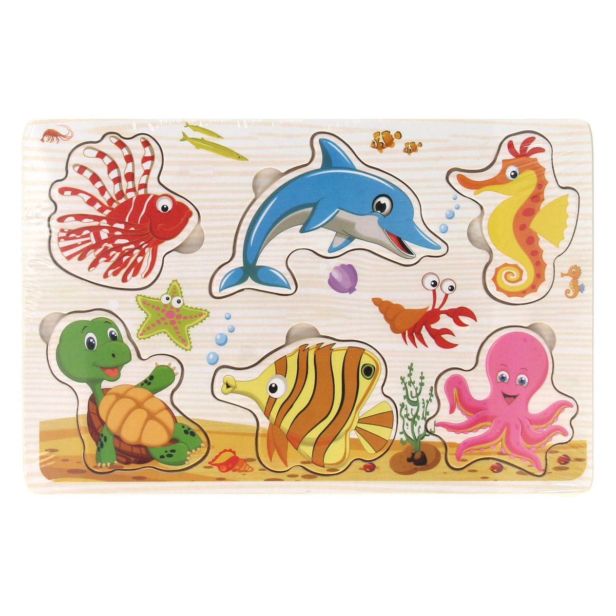Tema puzzle con borchie in legno, 6 pz.