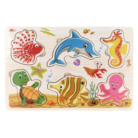 Tema puzzle con borchie in legno, 6 pz.