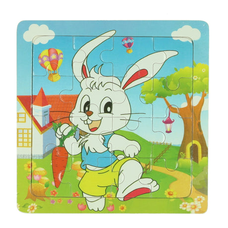 Animale puzzle in legno, 16 pz.