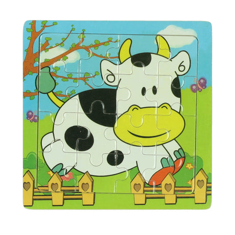 Animale puzzle in legno, 16 pz.