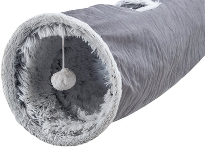 Trixie gatto gioca a tunnel Harvey velluto peluche grigio