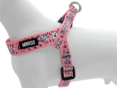 Morso mini pettorina regolabile per cani riciclata sweet tweet rosa