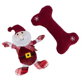 Trixie Set regalo di Natale con osso e tessuto peluche di Babbo Natale