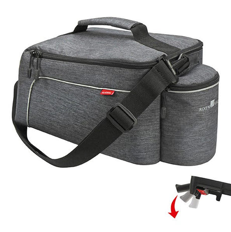 Borsa da bicicletta singola Klickfix portapacchi posteriore light uniklip grigio