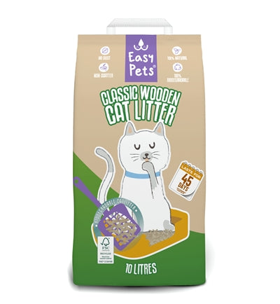 Lettiera per gatti classica in pellet di legno biodegradabile Easypets