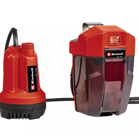 Pompa sommersa a batteria Einhell fibbia 18 li solo - power x-change - 18 v li-ion - 5.000 l h - max. prevalenza: 8 m - max. profondità di immersione: 4 m - aspirazione fino a: 15 mm - cavo di alimentazione: 5 m - escl. batteria e caricabatterie