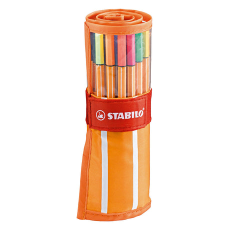 Stabilo point 88 - fineliner 0,4 mm - set roller - astuccio da 30 pezzi - con 25 colori standard + 5 neon