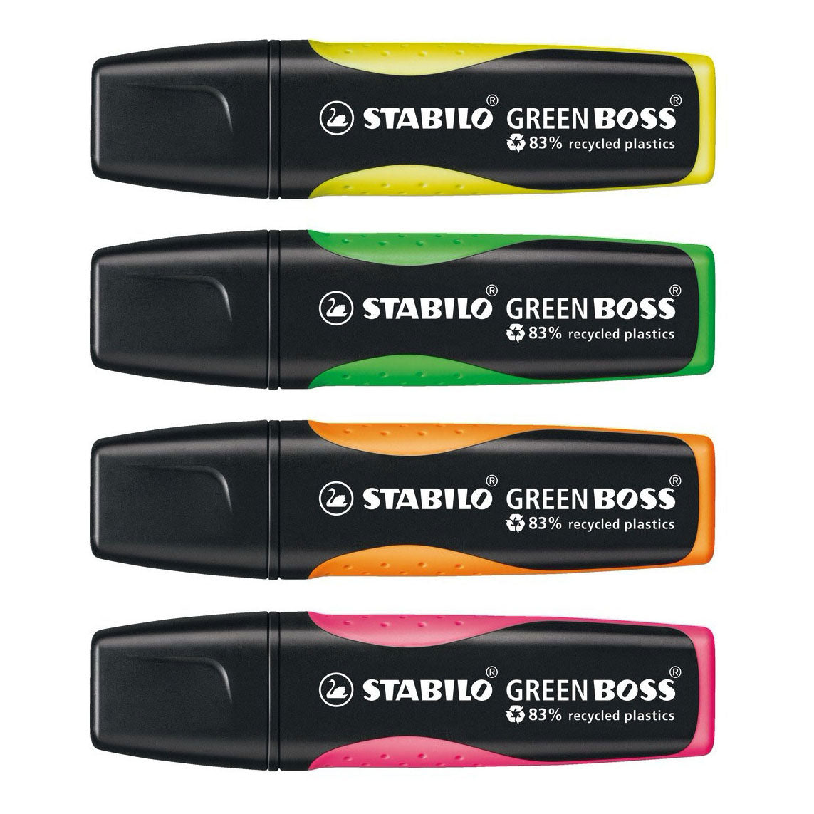 Pennarello per testo Stabilo 6070 4 sporgenze verdi 2-5 mm verde, giallo, arancione, rosa