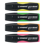 Pennarello per testo Stabilo 6070 4 sporgenze verdi 2-5 mm verde, giallo, arancione, rosa