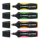 Pennarello per testo Stabilo 6070 4 sporgenze verdi 2-5 mm verde, giallo, arancione, rosa