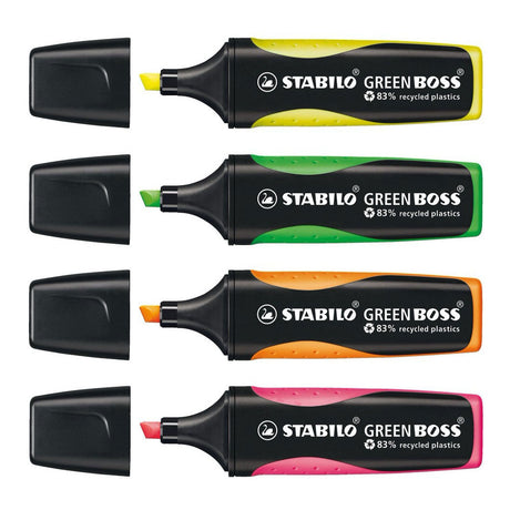 Pennarello per testo Stabilo 6070 4 sporgenze verdi 2-5 mm verde, giallo, arancione, rosa