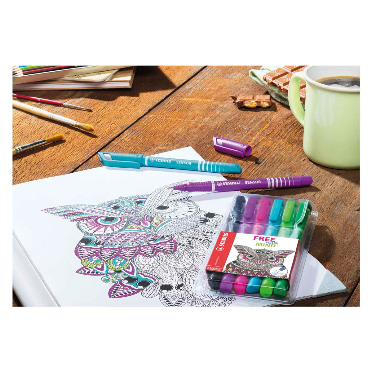 Fineliner per sensore Stabilo da 0,3 mm, 8 colori