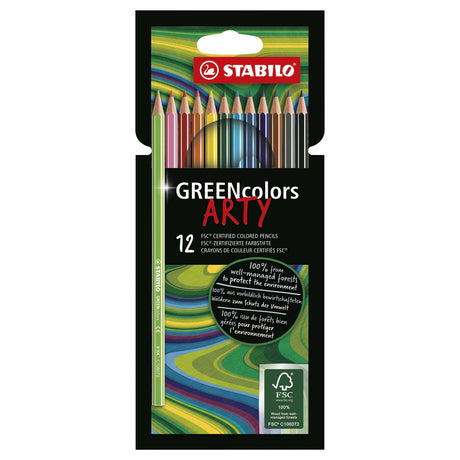 Abi stlo greencolors matite colorate artistiche astuccio da 12 pezzi