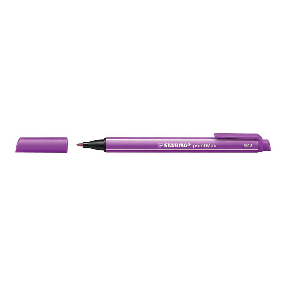 Stabilo pointmax - fineliner con punta rigida 0,8 mm - custodia artistica con 15 colori