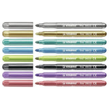 Stabilo trio deco - pennarello metallico - con punta extra spessa 3,0 mm - custodia con 8 colori