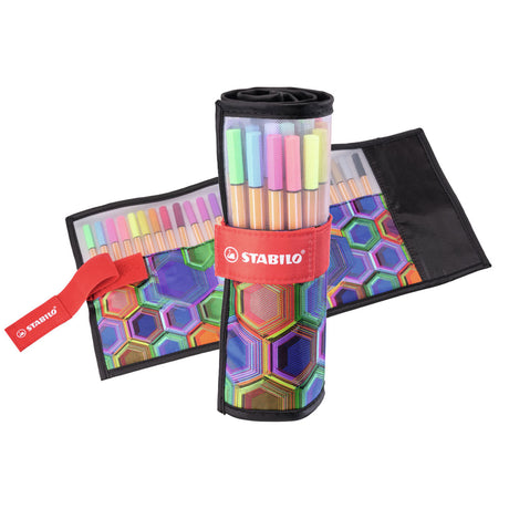Stabilo point 88 - fineliner 0,4 mm - set rulli - arty - custodia con 25 colori
