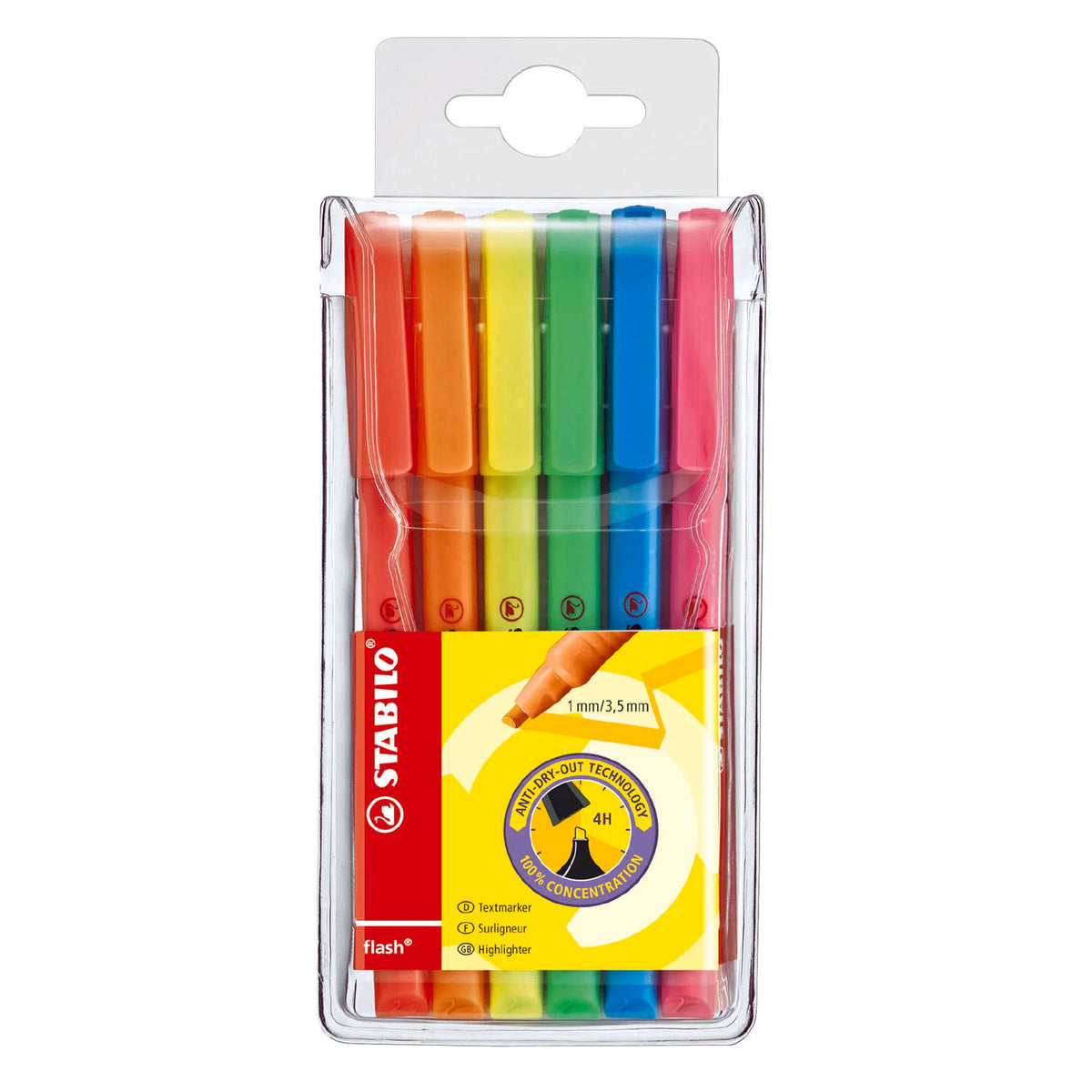 Evidenziatori flash Stabilo - 6 pz.