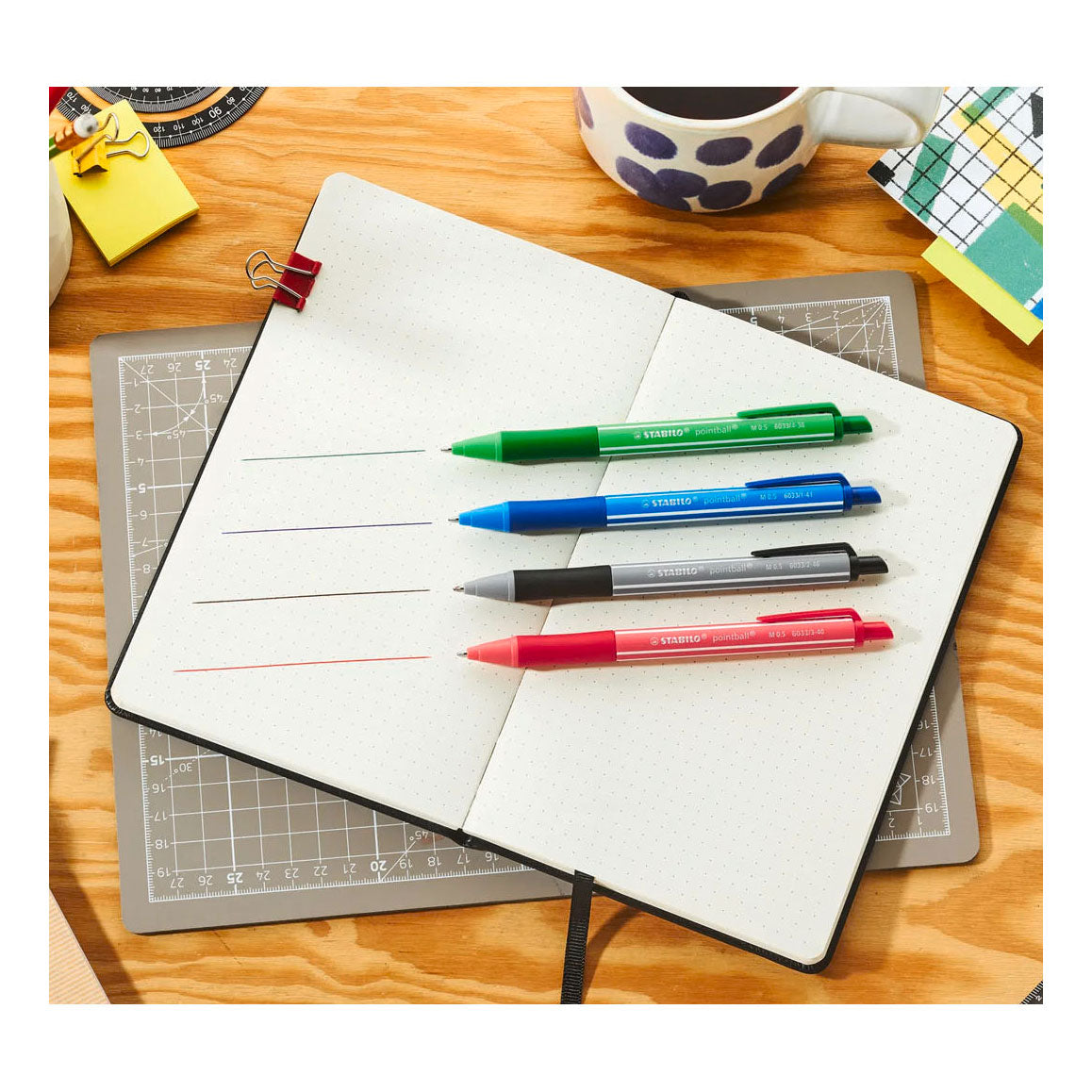 Penne a sfera colorate Stabilo pointball - 4 pz.