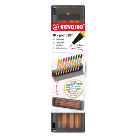 Fineliner Stabilo point 88 click set - 10 pz.