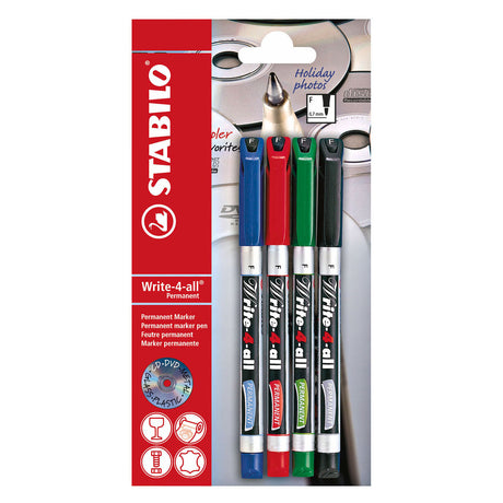 Pennarello indelebile Stabilo write-4-all fine (0,7 mm) - 4 pz.
