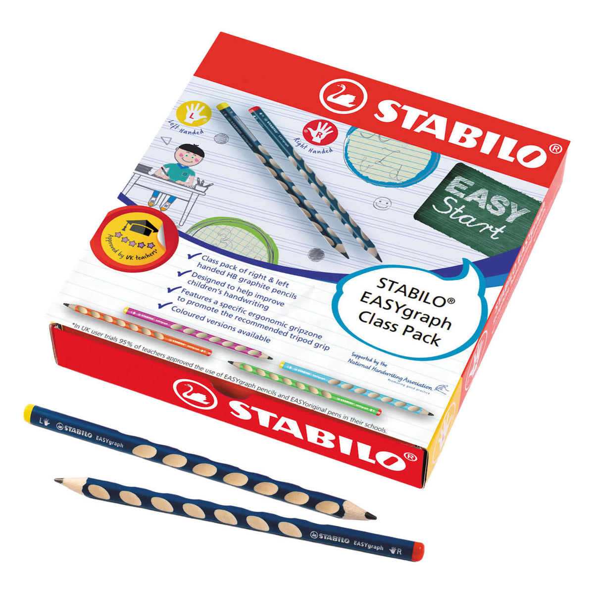 Matite di grafite Stabilo easygraph confezione scolastica - 48 pz.