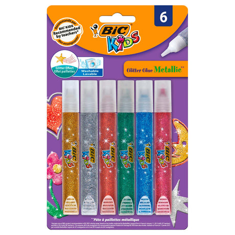 Colla glitterata Bic Kids metallizzata, 6 pz.