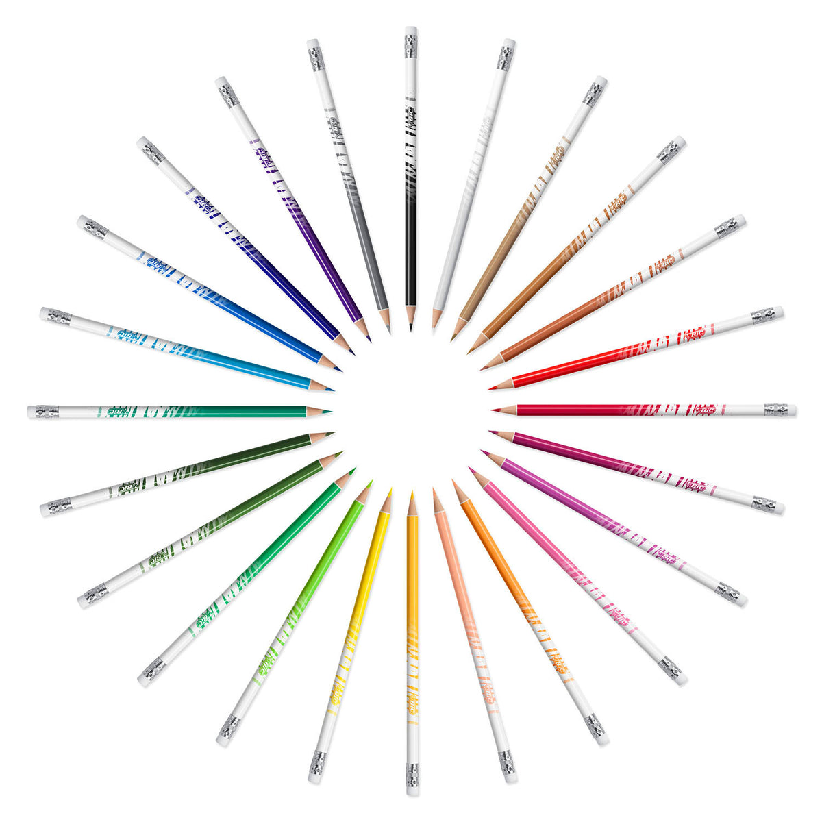 Bic Kids Illusion - Matite colorate - Bambini e Adulti - Colori diversi - Matita - 24 pezzi